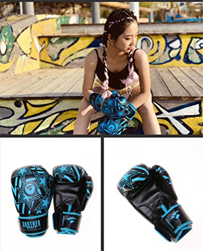 ZGHIAO Guantes De Boxeo De Los Hombres De Las Señoras De Jóvenes Y Niños, En Conjunto Onza 14 Oz 12 Oz 10 Oz 8 Oz 6 Oz O 4 Oz, Pro para Sparring Kickboxing MMA Muay Thai,Azul,6oz