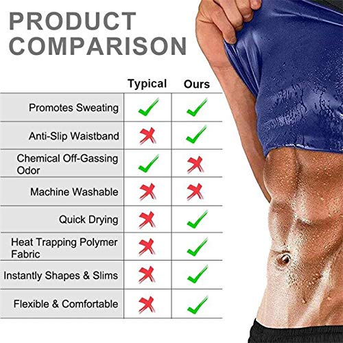 ZGHYBD Men's Heat Trapping Fitness Heat Trapping Sweat Enhancing Vest Compression Waist Slimming Top For Gym Fitness L Men