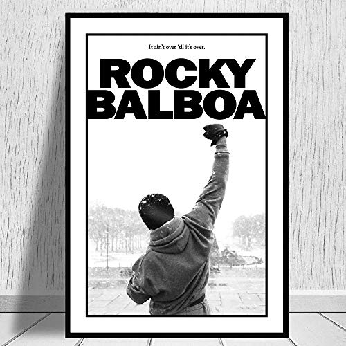 ZGZART Classic Boxing Motivational Film Rocky Movie Posters e Impresiones Boxing King Inspiring Wall Art Canvas Pintura para Sala de Estar - 50x70cmx2 (Sin Marco)