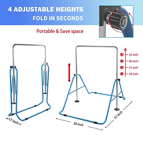 Z&HA Barra De Gimnasia Expandible, Barras De KIP Horizontales Plegables Equipo De Gimnasia Premium Junior Torre De Escalada De Mono Entrenamiento En Casa para Niños