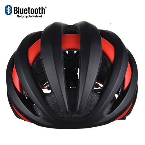 ZhangHai Casco de la Bici Bluetooth con luz Trasera de Seguridad LED Deporte Cascos Bicicleta para Camino Mountain Biking Motocicleta Hombres Mujeres Adultos