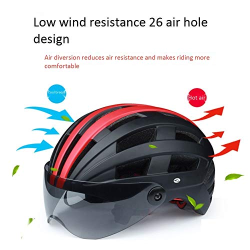 ZhangHai Casco de la Bici con Visera Certificado CE Casco de Ciclo Ajustable Deporte Cascos Bicicleta para Camino Mountain Biking Motocicleta Hombres Mujeres Adultos