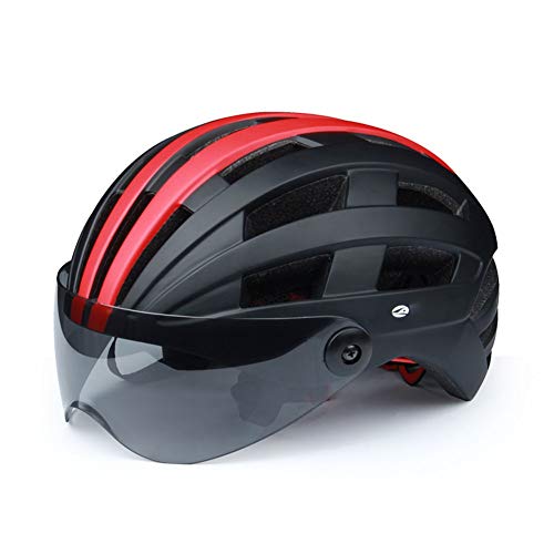 ZhangHai Casco de la Bici con Visera Certificado CE Casco de Ciclo Ajustable Deporte Cascos Bicicleta para Camino Mountain Biking Motocicleta Hombres Mujeres Adultos