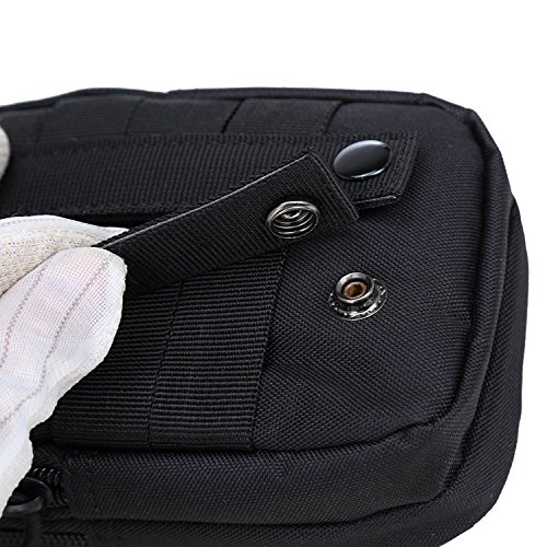 ZhaoCo Bolsa Compacta MOLLE EDC de Táctico, Bolsa de Cintura 1000D Nylon, Riñoneras para Herramientas Pequeñas de Multiusos Teléfono Móvil al Aire Libre Deportes Senderismo Camping (Negro)