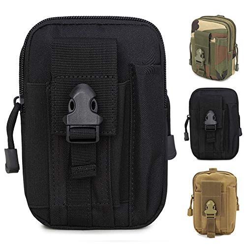 ZhaoCo Bolsa Compacta MOLLE EDC de Táctico, Bolsa de Cintura 1000D Nylon, Riñoneras para Herramientas Pequeñas de Multiusos Teléfono Móvil al Aire Libre Deportes Senderismo Camping (Negro) ZhaoCo Bolsa Compacta MOLLE EDC de Táctico, Bolsa de Cintura 1000D Nylon, Riñoneras para Herramientas Pequeñas de Multiusos Teléfono Móvil al Aire Libre Deportes Senderismo Camping (Negro)