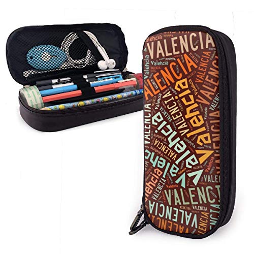 ZhaXiPingCuo Valencia American Surname Big Capacity Leather Estuche Pencil Pen Stationery Holder Large Storage Pouch Box Organizer College Makeup Pen Portable Cosmetic Bag ZhaXiPingCuo Valencia American Surname Big Capacity Leather Estuche Pencil Pen Stationery Holder Large Storage Pouch Box Organizer College Makeup Pen Portable Cosmetic Bag