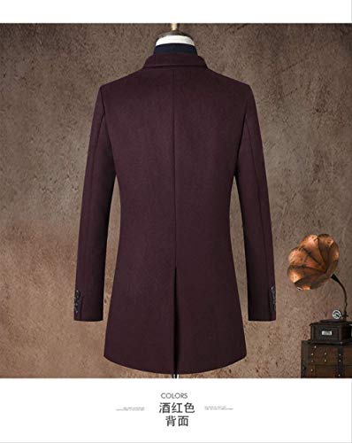 ZHBSS Cazadora para Hombres, Abrigo de Lana, Estilo británico, con Cuerpo Esbelto y Fuerte 190 / XXXL Vino Tinto ZHBSS Cazadora para Hombres, Abrigo de Lana, Estilo británico, con Cuerpo Esbelto y Fuerte 190 / XXXL Vino Tinto