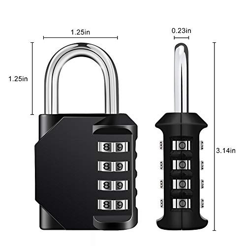 ZHEGE Candado de combinación de 4 dígitos para gimnasio, escuela y empleados, caja de herramientas, resistente a la intemperie para puerta de valla, cobertizo, garaje, etc, negro ZHEGE Candado de combinación de 4 dígitos para gimnasio, escuela y empleados, caja de herramientas, resistente a la intemperie para puerta de valla, cobertizo, garaje, etc, negro