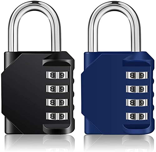 ZHEGE Candado de combinación de 4 dígitos para gimnasio, escuela y empleados, caja de herramientas, resistente a la intemperie para puerta de valla, cobertizo, garaje, etc, negro ZHEGE Candado de combinación de 4 dígitos para gimnasio, escuela y empleados, caja de herramientas, resistente a la intemperie para puerta de valla, cobertizo, garaje, etc, negro