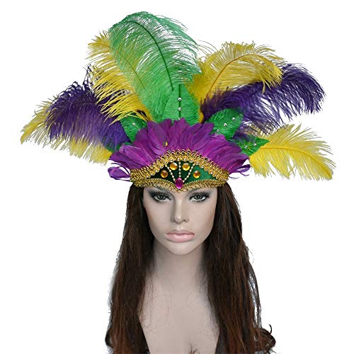 ZHENGYAQI-Headwear Retro, Sexy, Fiesta Hecho a Mano Realizar Mascarada Personalizada Avestruz Pluma Tocado Casco Tocado Diadema Diadema Danza del Vientre Natural Danza India Aro de Pelo Pluma, Tocado ZHENGYAQI-Headwear Retro, Sexy, Fiesta Hecho a Mano Realizar Mascarada Personalizada Avestruz Pluma Tocado Casco Tocado Diadema Diadema Danza del Vientre Natural Danza India Aro de Pelo Pluma, Tocado