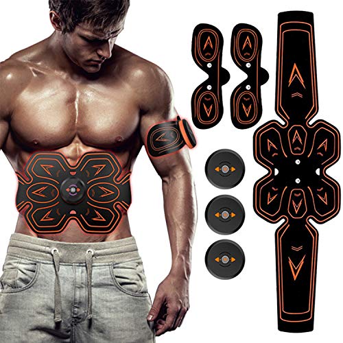 ZHENROG Electroestimulador Muscular Abdominales, Masajeador Eléctrico Cinturón, EMS Estimulador Muscular con USB, 6 Modos y 10 Niveles de Intensidad para Abdomen/Cintura/Pierna/Brazo (Negro)