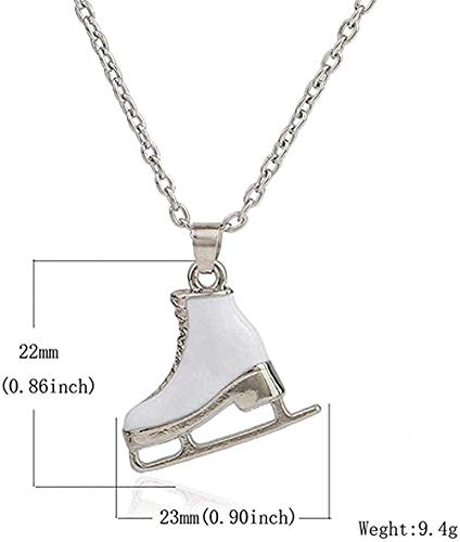 ZHIFUBA Co.,Ltd Collar Collar Moda Esmalte Blanco Patines de Hielo Zapatos Colgante Collar Largo Joyería para Mujeres Suéter Collares para Mujeres Hombres