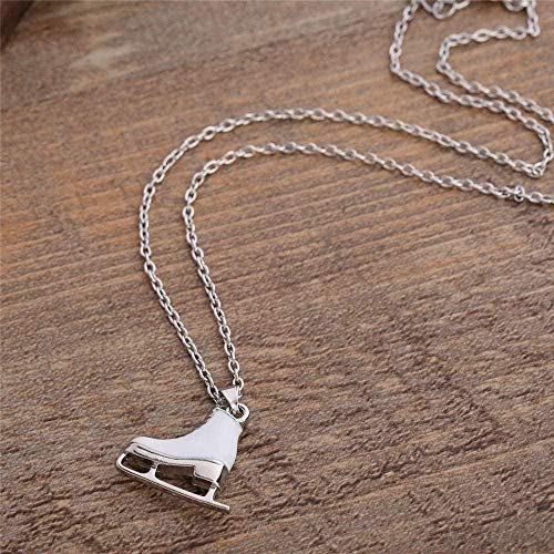 ZHIFUBA Co.,Ltd Collar Collar Moda Esmalte Blanco Patines de Hielo Zapatos Colgante Collar Largo Joyería para Mujeres Suéter Collares para Mujeres Hombres ZHIFUBA Co.,Ltd Collar Collar Moda Esmalte Blanco Patines de Hielo Zapatos Colgante Collar Largo Joyería para Mujeres Suéter Collares para Mujeres Hombres