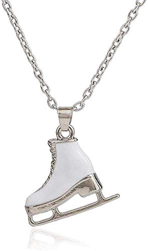 ZHIFUBA Co.,Ltd Collar Collar Moda Esmalte Blanco Patines de Hielo Zapatos Colgante Collar Largo Joyería para Mujeres Suéter Collares para Mujeres Hombres ZHIFUBA Co.,Ltd Collar Collar Moda Esmalte Blanco Patines de Hielo Zapatos Colgante Collar Largo Joyería para Mujeres Suéter Collares para Mujeres Hombres