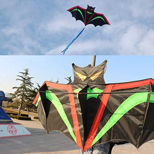 zhipeng 1.9M Dibujos Animados Bat Kites Resin Rod Volar Deportes Playa Ripstop Nylon Kitesurf Niños Regalo Familia Deporte al Aire Libre Actividad hsvbkwm