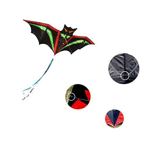 zhipeng 1.9M Dibujos Animados Bat Kites Resin Rod Volar Deportes Playa Ripstop Nylon Kitesurf Niños Regalo Familia Deporte al Aire Libre Actividad hsvbkwm