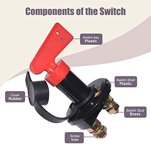 ZHITING Interruptor de Batería 12V 300A Interruptor de Desconexión con llaves Aislador de Emergencia Battery Switch para Coche Barco