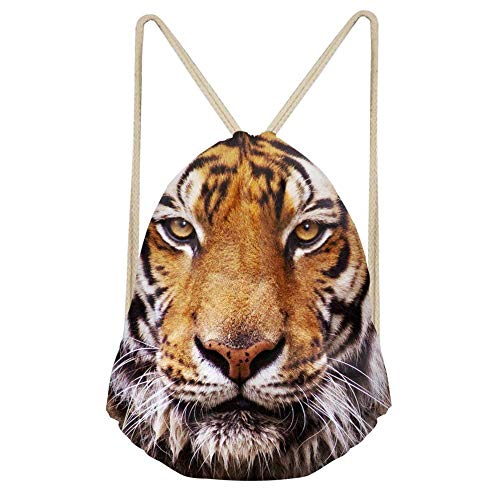 ZHIZIQIU Tiger Print String Backpack for Men Easy Drawstring Bags for Gym Tiger-1