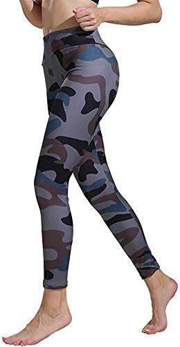 ZH~K Pantalones De Yoga para Mujer Yoga Pantalones de Cintura Alta de 4 vías Power Stretch Leggings Gimnasio con la impresión de Camo Yoga y Pilates (Color : Army Green, Size : Asain L/UK 10-12)