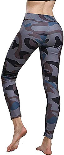 ZH~K Pantalones De Yoga para Mujer Yoga Pantalones de Cintura Alta de 4 vías Power Stretch Leggings Gimnasio con la impresión de Camo Yoga y Pilates (Color : Army Green, Size : Asain L/UK 10-12)