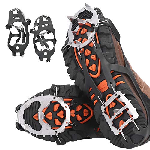 zhoul Snow Grips Over Shoes/Boot, 18 Dientes Crampones Pesca Zapato de Nieve Grips con Pinchos Tacos Antideslizantes Fundas para Raquetas de Nieve para montañismo de Invierno zhoul Snow Grips Over Shoes/Boot, 18 Dientes Crampones Pesca Zapato de Nieve Grips con Pinchos Tacos Antideslizantes Fundas para Raquetas de Nieve para montañismo de Invierno