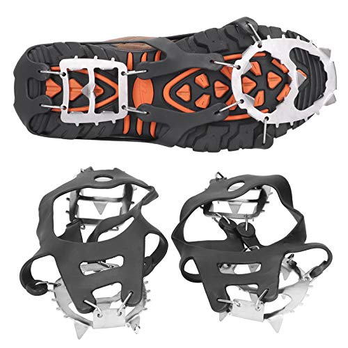 zhoul Snow Grips Over Shoes/Boot, 18 Dientes Crampones Pesca Zapato de Nieve Grips con Pinchos Tacos Antideslizantes Fundas para Raquetas de Nieve para montañismo de Invierno zhoul Snow Grips Over Shoes/Boot, 18 Dientes Crampones Pesca Zapato de Nieve Grips con Pinchos Tacos Antideslizantes Fundas para Raquetas de Nieve para montañismo de Invierno