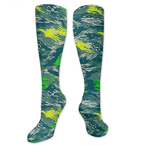 zhouyongz Calcetines de Vestir Coloridos con Estampado de Camuflaje, para Hombre, con patrón Multicolor, a la Moda, Divertidos, de algodón