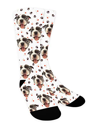 Zhovee Calcetines personalizados, perro, gato, cara de mascotas Calcetines con imagen para amantes de las mascotas, cara personalizada de calcetines