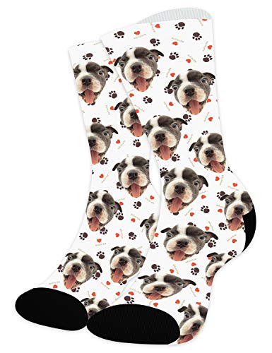 Zhovee Calcetines personalizados, perro, gato, cara de mascotas Calcetines con imagen para amantes de las mascotas, cara personalizada de calcetines