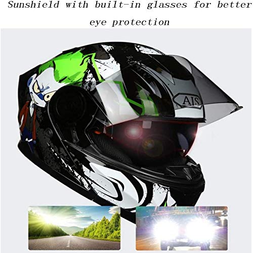 ZHXH Casco integral para motocicleta, casco modular para adultos Four Seasons para hombres y mujeres para adultos, en línea con la certificación Dot y los estándares Ece