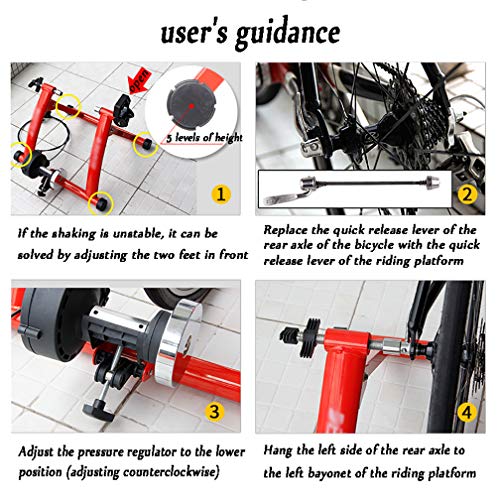 Zhyaj Rodillo Bicicleta Estatica Portátil Entrenador para Bicicleta En Interior Plegable Rodillo De Entrenamiento para 26-28 Pulgadas Rueda,Negro