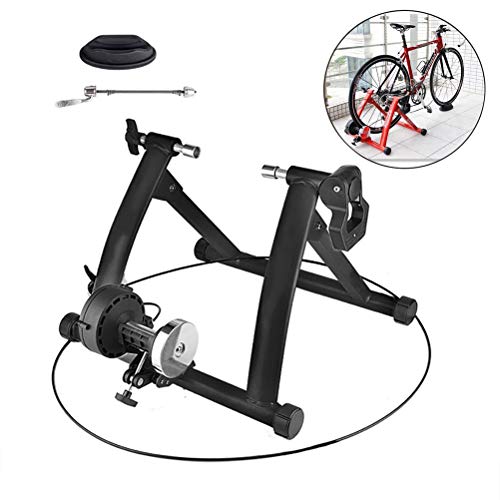 Zhyaj Rodillo Bicicleta Estatica Portátil Entrenador para Bicicleta En Interior Plegable Rodillo De Entrenamiento para 26-28 Pulgadas Rueda,Negro