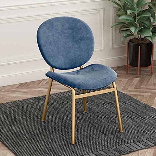 ZHyizi Silla Escarabajo Taburete Ergonómico De Maquillaje con Respaldo Patas De Hierro Y Esponja De Rebote De Alta Densidad para Café Vestidor Cocina Oficina Balcón(Color:Azul)