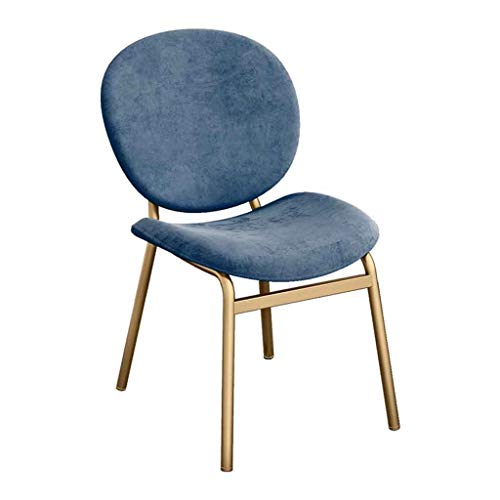 ZHyizi Silla Escarabajo Taburete Ergonómico De Maquillaje con Respaldo Patas De Hierro Y Esponja De Rebote De Alta Densidad para Café Vestidor Cocina Oficina Balcón(Color:Azul)