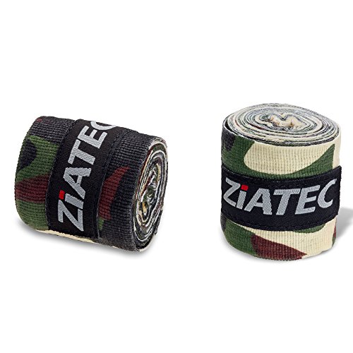 Ziatec Profi Boxing Wraps [3m/4,5m] | Vendas de Boxeo, muñequeras con Pulgares para Crossfit, musculación, Levantar Pesos, tamaño:Talla única, Color:Camo