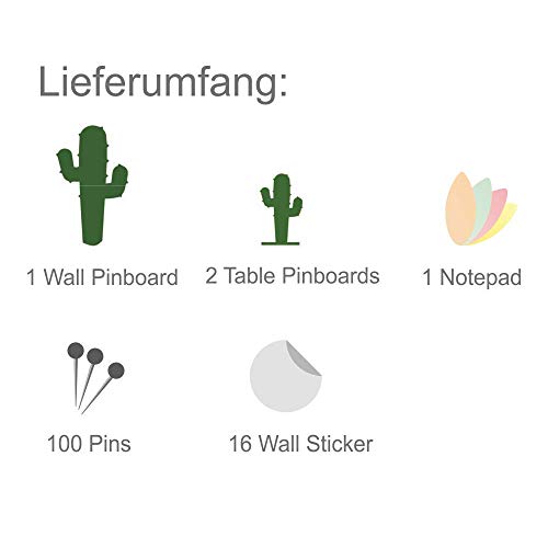 Zibros - Tablón de anuncios de corcho en forma de cactus, corcho natural decorativo, para oficina, niños, diseño de pared, efecto 3D, adhesivo despegable, formato XL, 90 x 60 x 2 cm