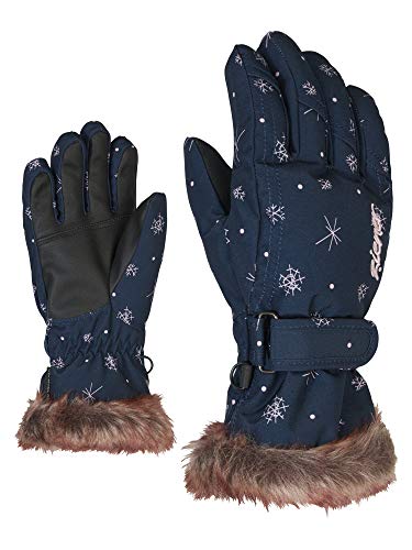 Ziener LIM Girls Junior Guantes de esquí/Deportes de Invierno cálidos, Transpirables, Niñas, Cristal de Nieve, 3