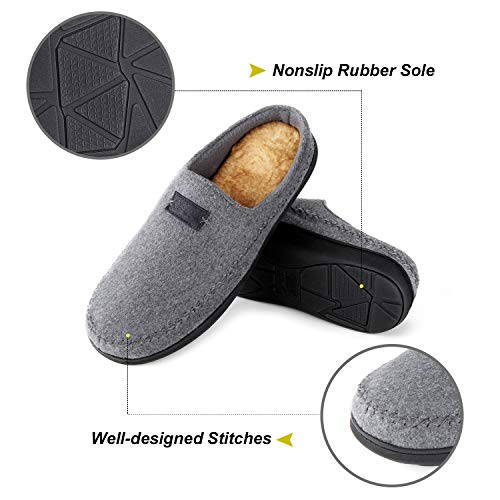 Zigzagger Zapatillas de Estar por casa Hombre. Pantuflas cómodas, Resistentes, Transpirables y de Interior Suave. Suela de Goma Antideslizante, Gris, 44/45 EU