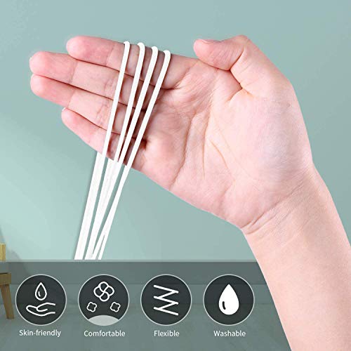 ziidoo Goma Elástica Específica para Mascarillas,Cuerda elástica(3mm 10Metros) y 30pcs Puente Nasal,cintas elásticas redondas blancas para máscara Bricolaje y costura 