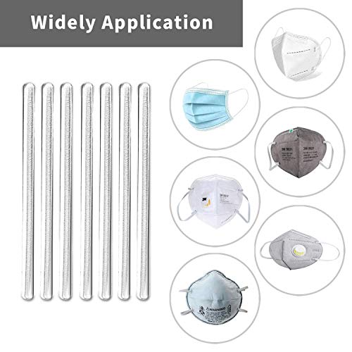 ziidoo Goma Elástica Específica para Mascarillas,Cuerda elástica(3mm 10Metros) y 30pcs Puente Nasal,cintas elásticas redondas blancas para máscara Bricolaje y costura 