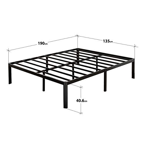 Zinus Bastidor para cama de plataforma de metal con esquinas redondeadas Van de 40,6 cm, Base para colchón, Sin necesidad de usar un somier, Cama en caja, Fácil montaje, 135 x 190 cm Zinus Bastidor para cama de plataforma de metal con esquinas redondeadas Van de 40,6 cm, Base para colchón, Sin necesidad de usar un somier, Cama en caja, Fácil montaje, 135 x 190 cm