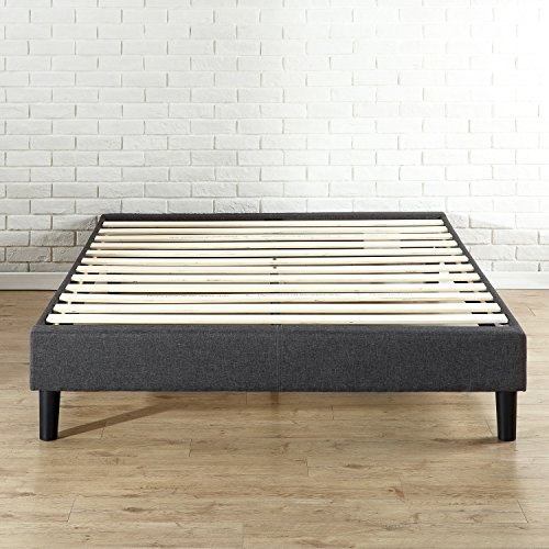 Zinus Bastidor para cama de plataforma tapizado esencial Curtis, Sin necesidad de usar un somier, Sólido soporte de listones de madera, Fácil montaje, Sin cabecero, 150 x 190 cm