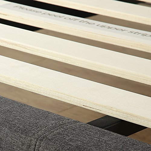 Zinus Bastidor para cama de plataforma tapizado esencial Curtis, Sin necesidad de usar un somier, Sólido soporte de listones de madera, Fácil montaje, Sin cabecero, 150 x 190 cm