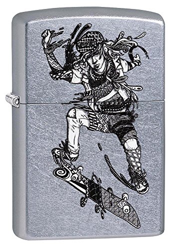 Zippo Zentangle Skater Mechero de Gasolina, latón, Aspecto de Acero Inoxidable, 1 x 6 x 6 cm Zippo Zentangle Skater Mechero de Gasolina, latón, Aspecto de Acero Inoxidable, 1 x 6 x 6 cm