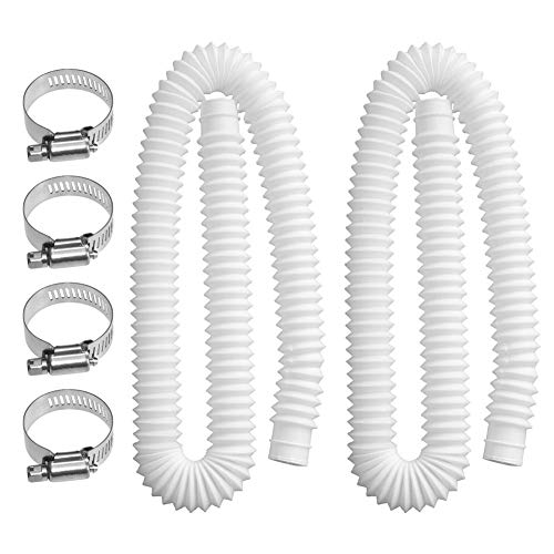 Zitong Manguera De Piscina - Piscina Tubo Universal, Manguera De Repuesto Bomba De Filtro Suave Duradera con 4 Abrazaderas Metálicas Accesorio De Reemplazo De Piscina para Piscinas Elevadas