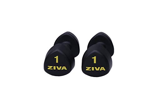 ZIVA Classic Studio 2 Mancuernas de 1KG, Unisex Adulto, Negro/Amarillo, Talla única ZIVA Classic Studio 2 Mancuernas de 1KG, Unisex Adulto, Negro/Amarillo, Talla única