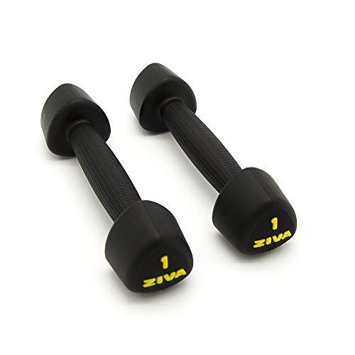 ZIVA Classic Studio 2 Mancuernas de 1KG, Unisex Adulto, Negro/Amarillo, Talla única ZIVA Classic Studio 2 Mancuernas de 1KG, Unisex Adulto, Negro/Amarillo, Talla única