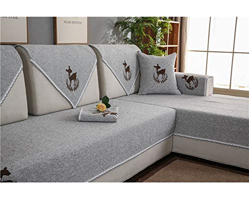 ZIXING Fashion Funda de sofá Universal Patrón de Ciervo Moderno Protector de Muebles para Sala de Estar Lavable Cubierta del sofá 2 70 * 70cm(Respaldo Toalla)