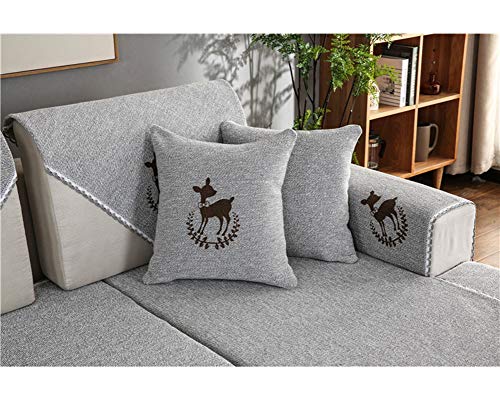 ZIXING Fashion Funda de sofá Universal Patrón de Ciervo Moderno Protector de Muebles para Sala de Estar Lavable Cubierta del sofá 2 70 * 70cm(Respaldo Toalla)