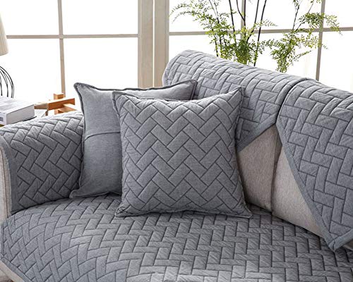 ZIXING Fashion Invierno Sofá Protector Fundas de sofá, Protector de Muebles Moderno Antideslizante Cubre para Sofá Plata Gris 90 * 90cm(Respaldo Toalla) ZIXING Fashion Invierno Sofá Protector Fundas de sofá, Protector de Muebles Moderno Antideslizante Cubre para Sofá Plata Gris 90 * 90cm(Respaldo Toalla)
